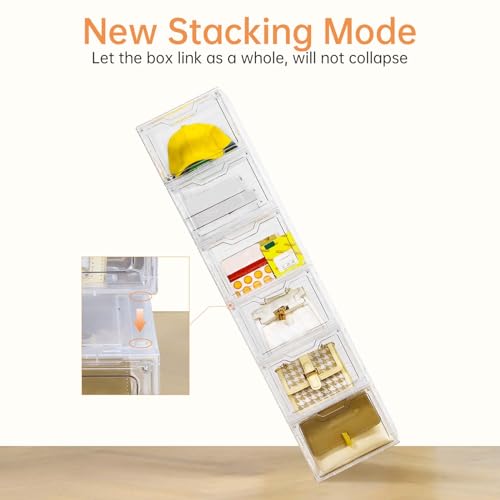4-Tier Stackable Clear Plastic Storage Bins with Lid K23287