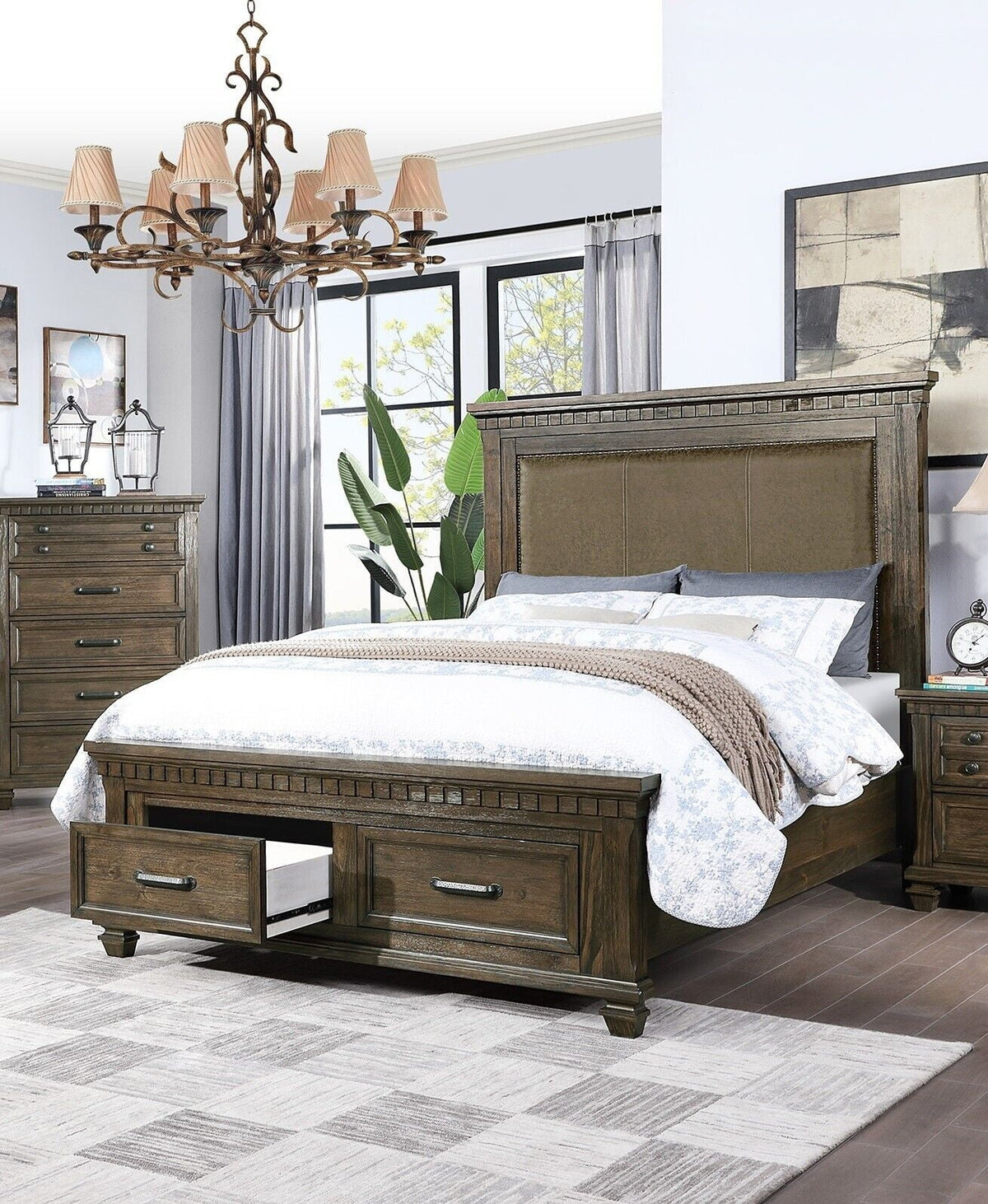 Queen Size Bed with Storage Drawers N3406